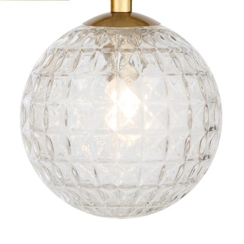 ORTON 7xG9 Antique Gold with Clear Prism Glass Ball 1150mm Pendant