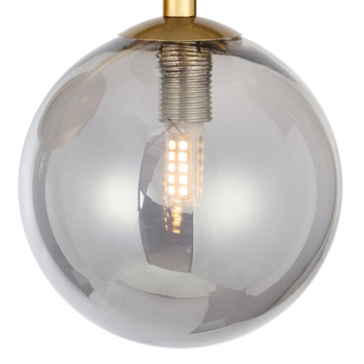 ORTON 7xG9 Antique Gold with Smoke Glass Ball 1150mm Pendant