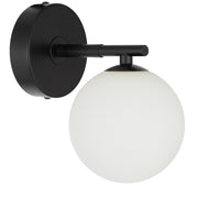 Felton 1lt Wall Light Black with Opal Glass