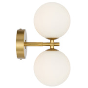 Felton 2lt Wall Light Antique Gold with Opal Glass