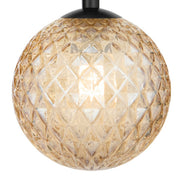 ORTON 7xG9 Black with Amber Tear Glass Ball 1150mm Pendant