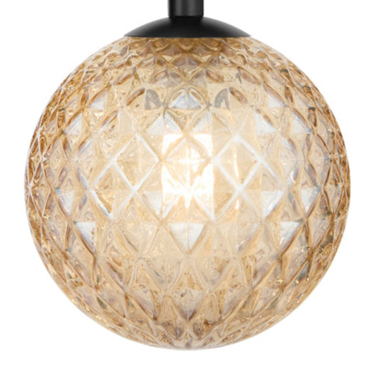 ORTON 7xG9 Black with Amber Tear Glass Ball 1150mm Pendant