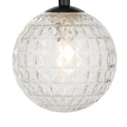 ORTON 7xG9 Black with Clear Prism Glass Ball 1150mm Pendant
