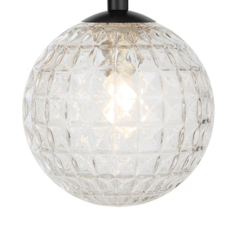 ORTON 7xG9 Black with Clear Prism Glass Ball 1150mm Pendant