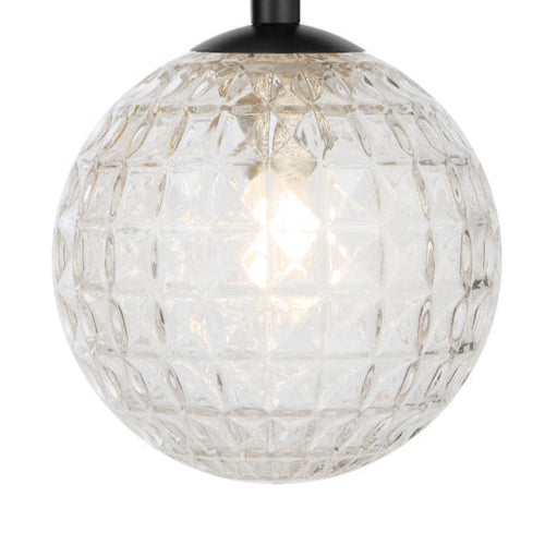 ORTON 7xG9 Black with Clear Prism Glass Ball 1150mm Pendant