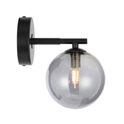 Felton 1lt Wall Light Black with Smoke Glass