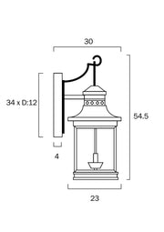 Fergus 2 x E14 IP43 Exterior Wall Light Black