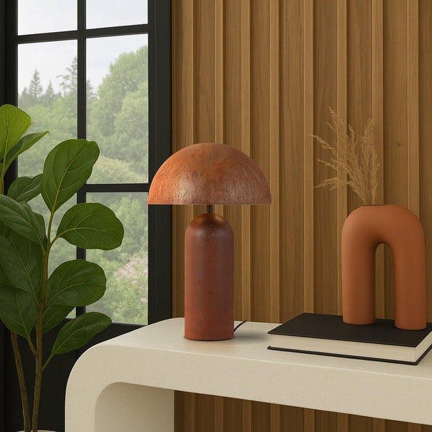 Ferum 2 x E27 Large Table Lamp Rust
