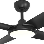 FlatJET 52 3, 4 or 5 Blade DC Ceiling Fan Black with LED Light