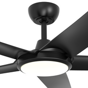 FlatJET 52 3, 4 or 5 Blade DC Ceiling Fan Black with LED Light