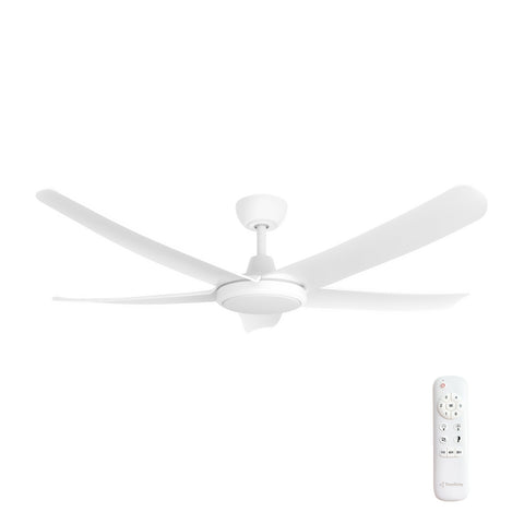 FlatJET 52 3, 4 or 5 Blade DC Ceiling Fan White with LED Light