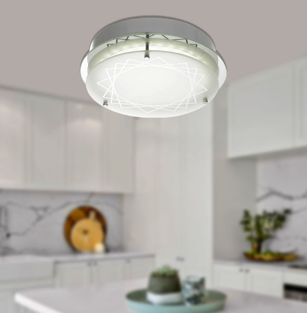 FOSCO 20w LED 5000K Dimmable Glass Round Oyster
