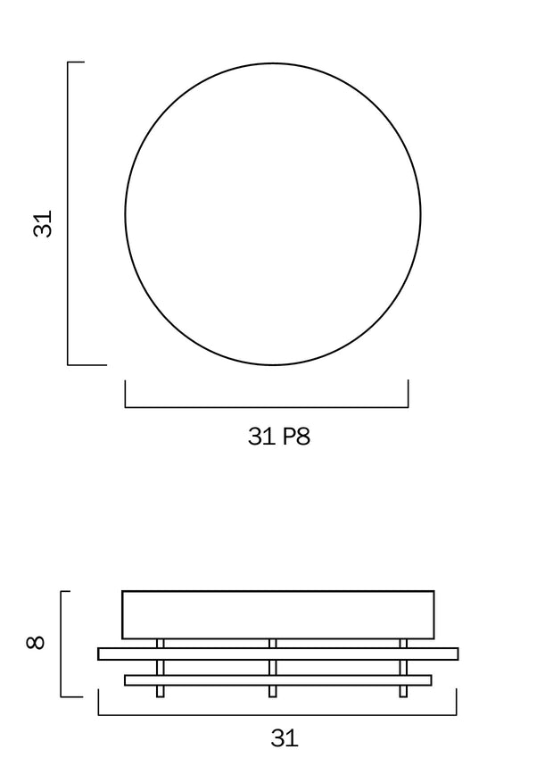 FOSCO 20w LED 5000K Dimmable Glass Round Oyster