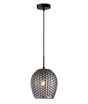 Fossetta Pendant Dimpled Black Glass with Black