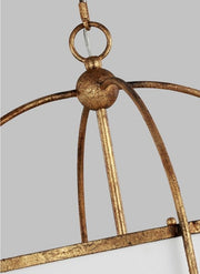 Stonington 2lt Lantern Pendant with Shade Antique Gild
