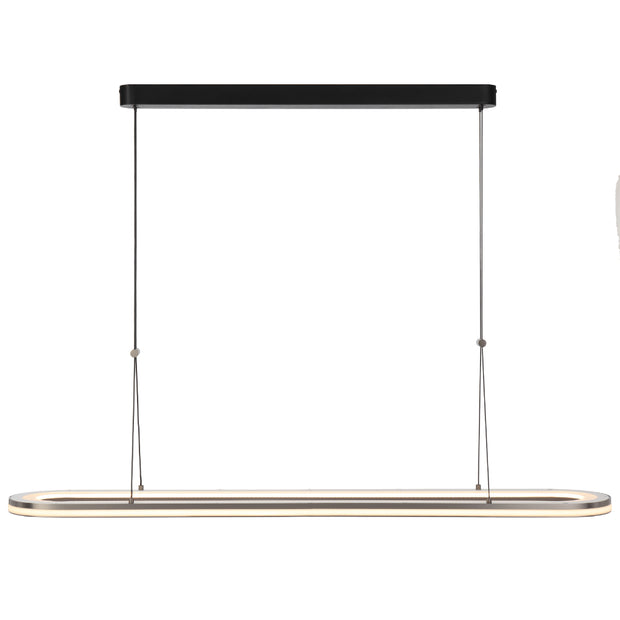 Fulcrum 76w LED 3000K Dimmable Rectangle Pendant Pearl Grey/Frost