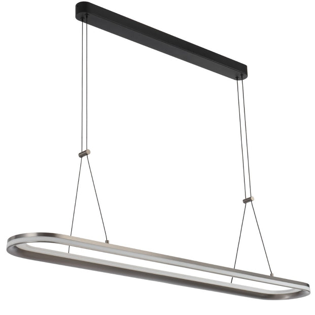 Fulcrum 76w LED 3000K Dimmable Rectangle Pendant Pearl Grey/Frost