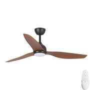 Eco Style 52 DC Ceiling Fan Black with Koa Blades and LED Light