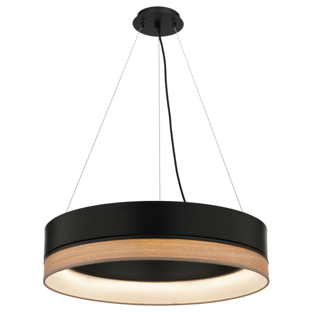 Fitzgerald LED Pendant Light Black and Timber