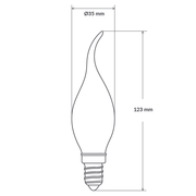 4W Flame Tip Frosted Candle LED Bulb E14 in 2700k Warm White