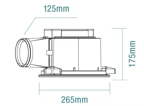 Flow Round Exhaust Fan White Small