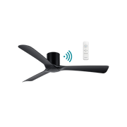 Fresno Flush 3 Blade 52 Hugger DC Smart Ceiling Fan Black
