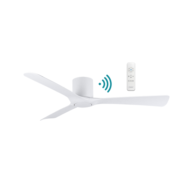 Fresno Flush 3 Blade 52 Hugger DC Smart Ceiling Fan White