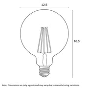 8w E27 LED 5000K Clear Filament Dimmable G125 Globe