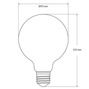 12W G95 Clear Dimmable LED Globe Cool White
