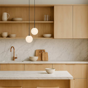 Gaston 2lt Pendant Black with Opal Glass