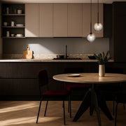 Gaston 2lt Pendant Black with Smoke Tear Pattern Glass