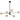 Gaston 6lt Pendant Black with Amber Tear Pattern Glass