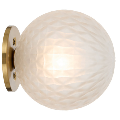 Gaston Wall Light Antique Gold with Frost Tear Pattern Glass