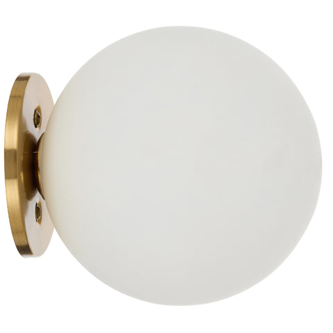 Gaston Wall Light Antique Gold with Opal Glass