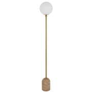 Gina Floor Lamp Natural Travertine, Antique Gold and Opal