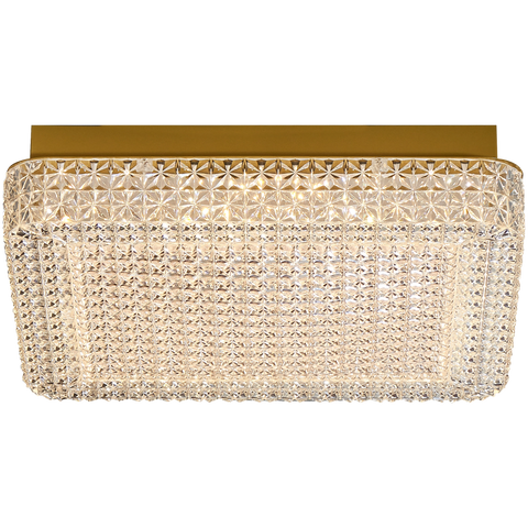 Gleam 31w CCT LED 400mm Crystalline Square Close to Ceiling Light Gold