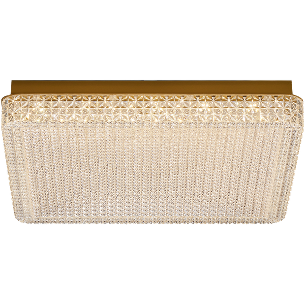 Gleam 48w CCT LED 550mm Crystalline Square Close to Ceiling Light Gold