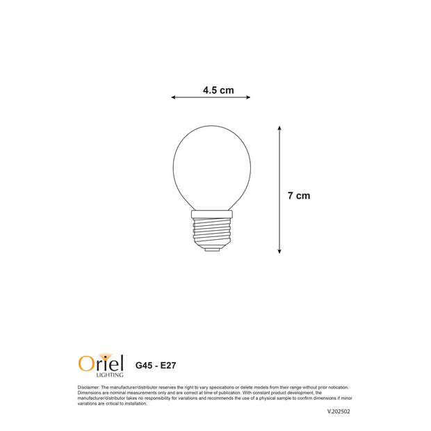 4w E27 LED Fancy Round G45 Filament Lamp cool white 4000k Dimmable