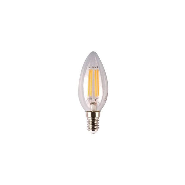 4w E14 LED 3000K Clear Filament Dimmable Candle Globe