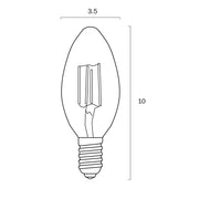 4w E14 LED 3000K Clear Filament Dimmable Candle Globe