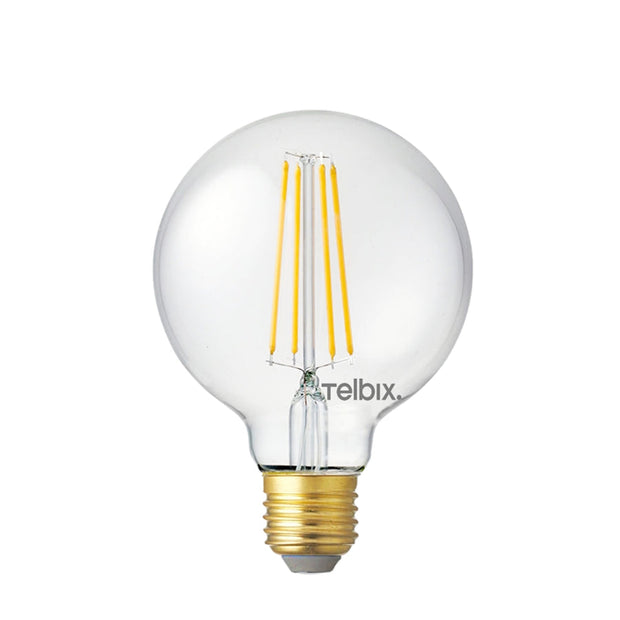 8w E27 LED 4000K Clear Filament Dimmable G95 Globe