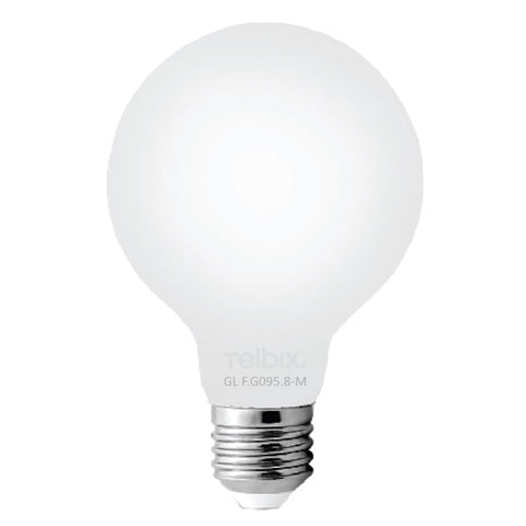 8w E27 LED 4000K Milk Filament Dimmable G95 Globe