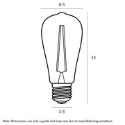 2w E27 LED 2400K Filament Clear Pear Globe
