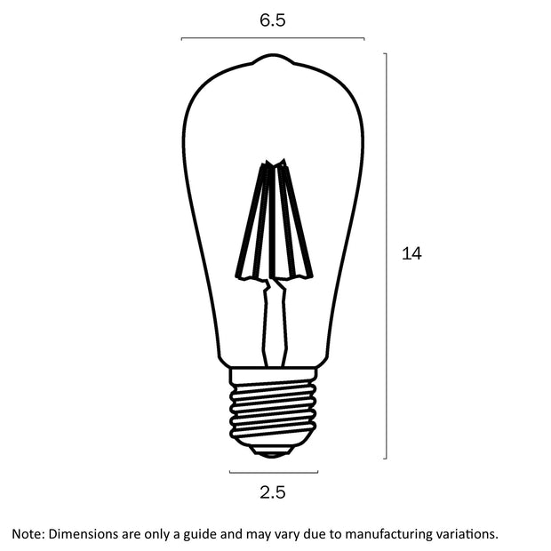 4w E27 LED 3000K Amber Filament Pear Globe