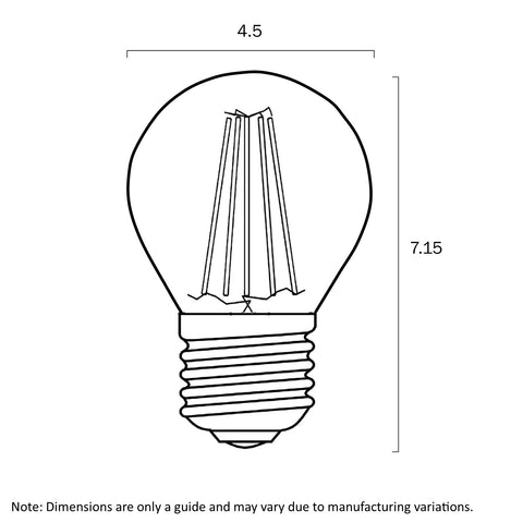 4w E27 LED 5000K Clear Filament G45 Fancy Round Dimmable Globe