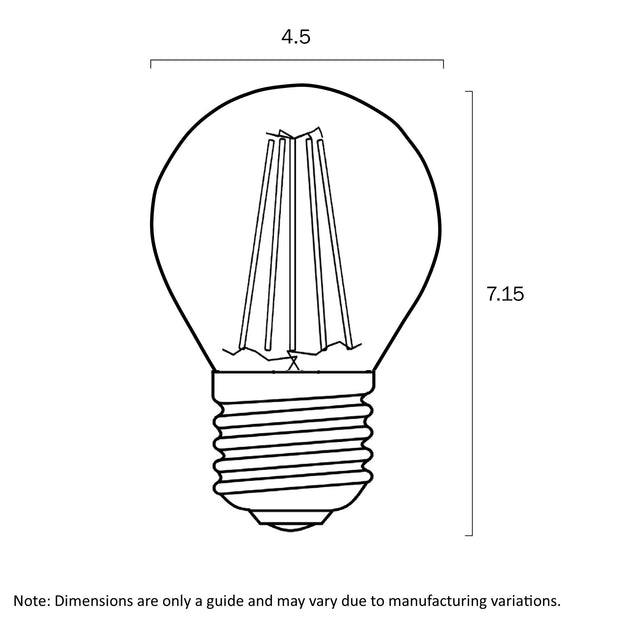 4w E27 LED 3000K Opal Filament G45 Fancy Round Globe