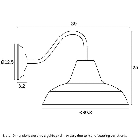 Gordon Exterior Wall Light IP43 Black Sand