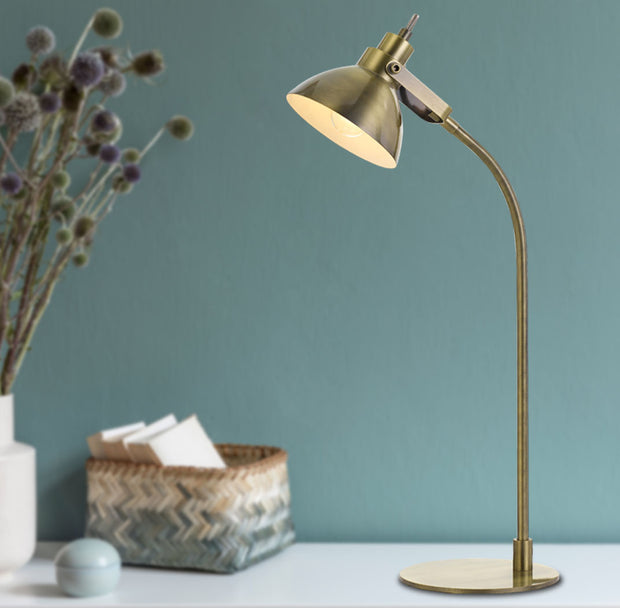 GWEN Antique Brass GU10 Desk Lamp