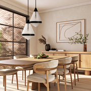 Harnon 1LT Pendant Black Matt / Textured Clear Glass E27