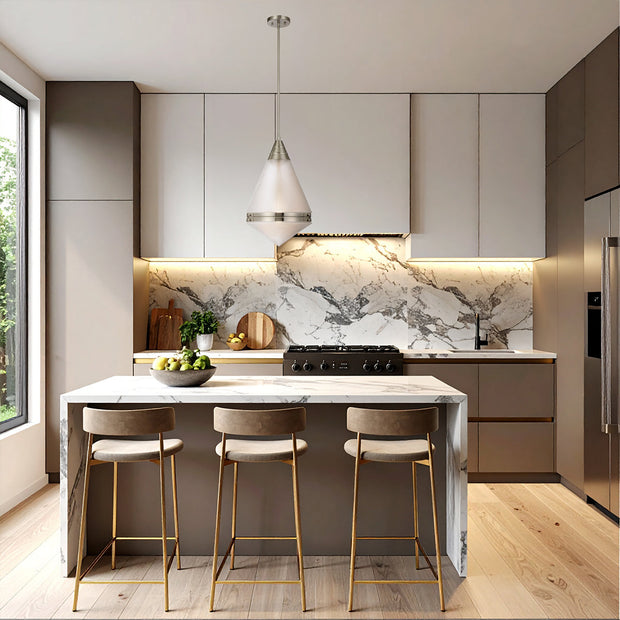 Harnon 1LT Pendant Nickel Matt / Textured Clear Glass E27